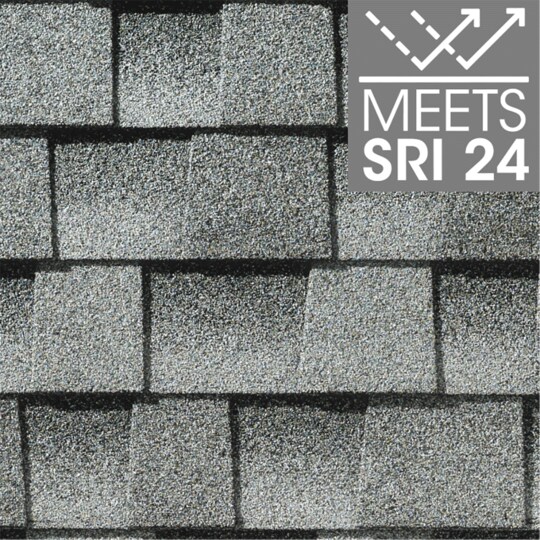Timberline HDZ roof shingle swatch in Birchwood color, meets SRI 24