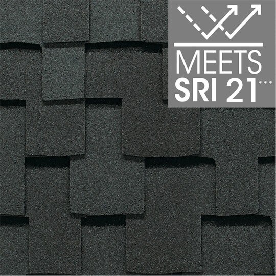Grand Sequoia RS Charcoal roof shingle swatch, meets SRI 21