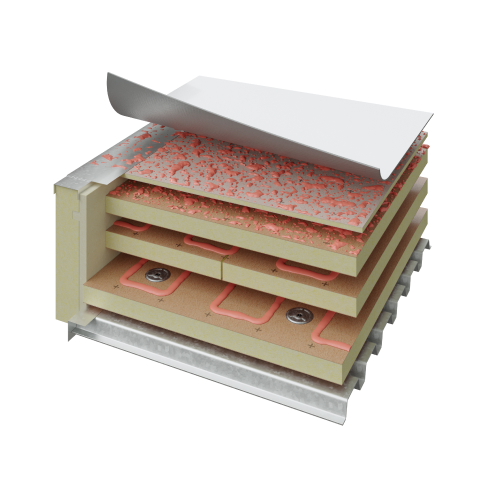Commercial roofing material layers in PVC Cold Storage 