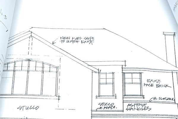 2D Construction blueprints for new single family home